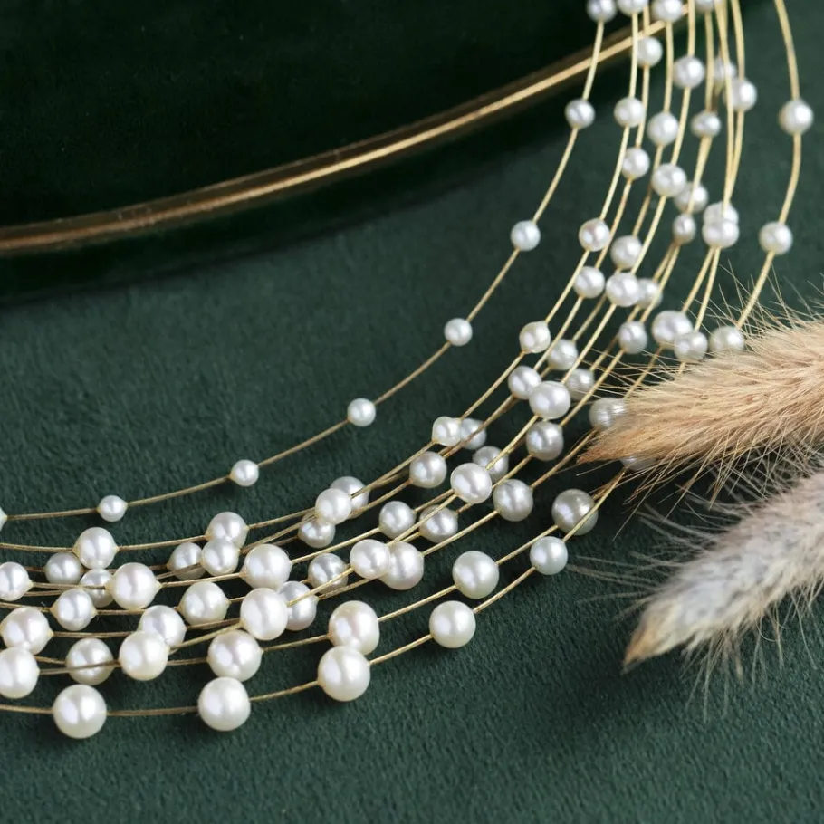 Gold necklace with pearl 14 krt>Vintage Jewellery Best