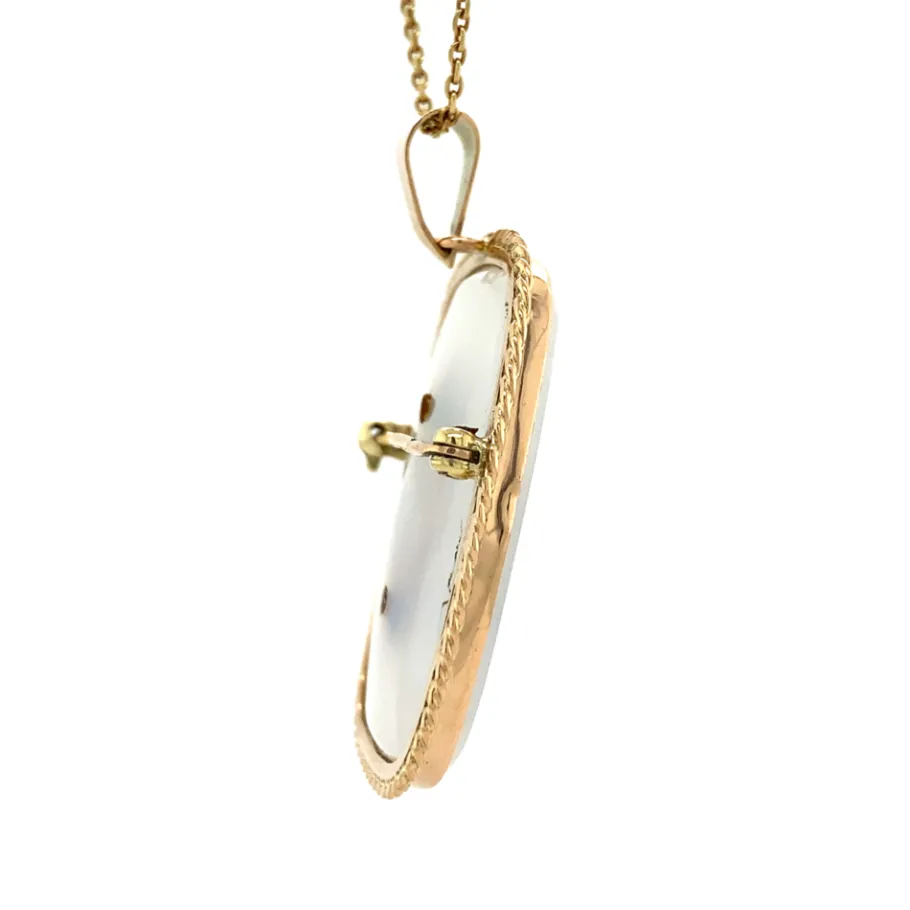 gold_pendant_with_agate_a_3.webp Gold pendant with agate and diamond 14 krt/925>Vintage Jewellery New