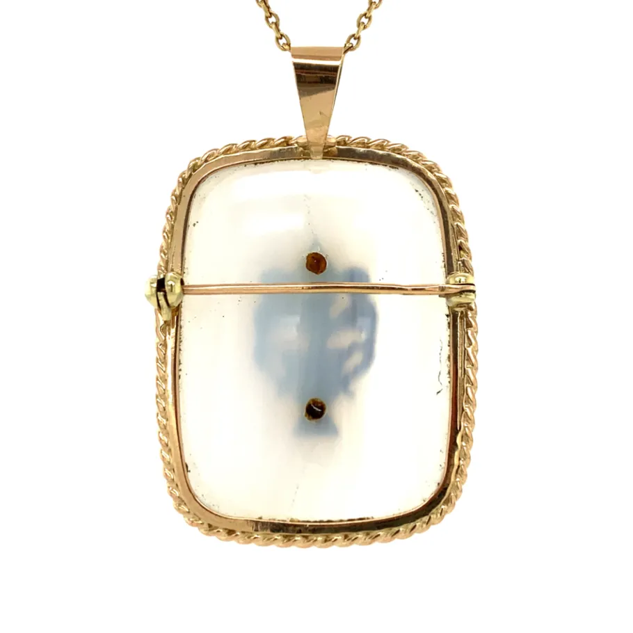 gold_pendant_with_agate_a_4.webp Gold pendant with agate and diamond 14 krt/925>Vintage Jewellery New