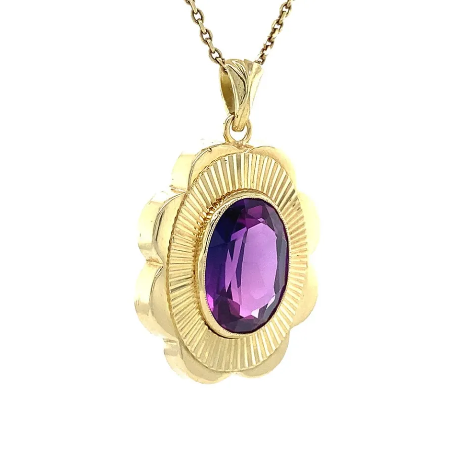 gold_pendant_with_amethys_2.webp Gold pendant with amethyst 14 krt>Vintage Jewellery Hot