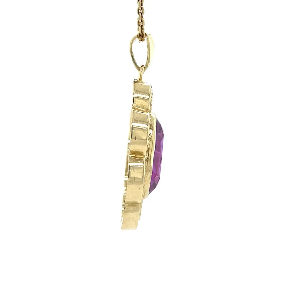 gold_pendant_with_amethys_3.webp Gold pendant with amethyst 14 krt>Vintage Jewellery Hot
