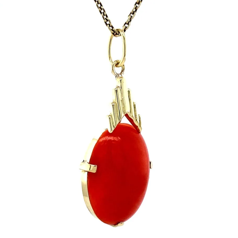 gold_pendant_with_blood_c_2-1.webp Gold pendant with blood coral 14 krt>Vintage Jewellery Discount
