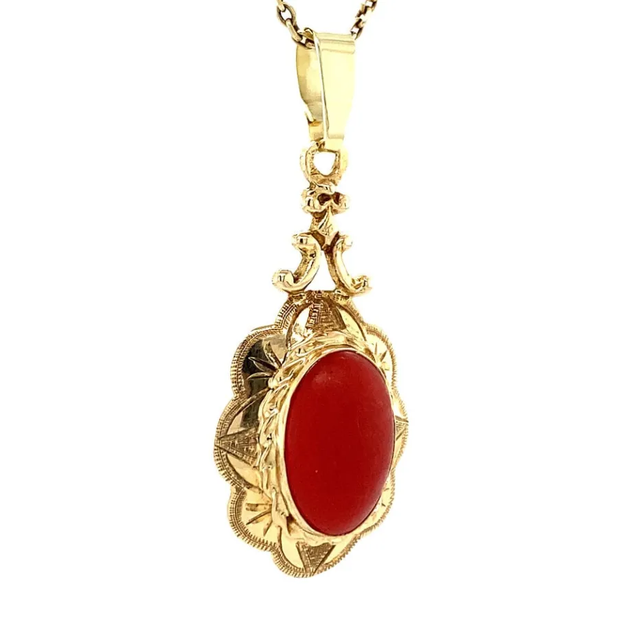gold_pendant_with_blood_c_2.webp Gold pendant with blood coral 14 krt>Vintage Jewellery Best