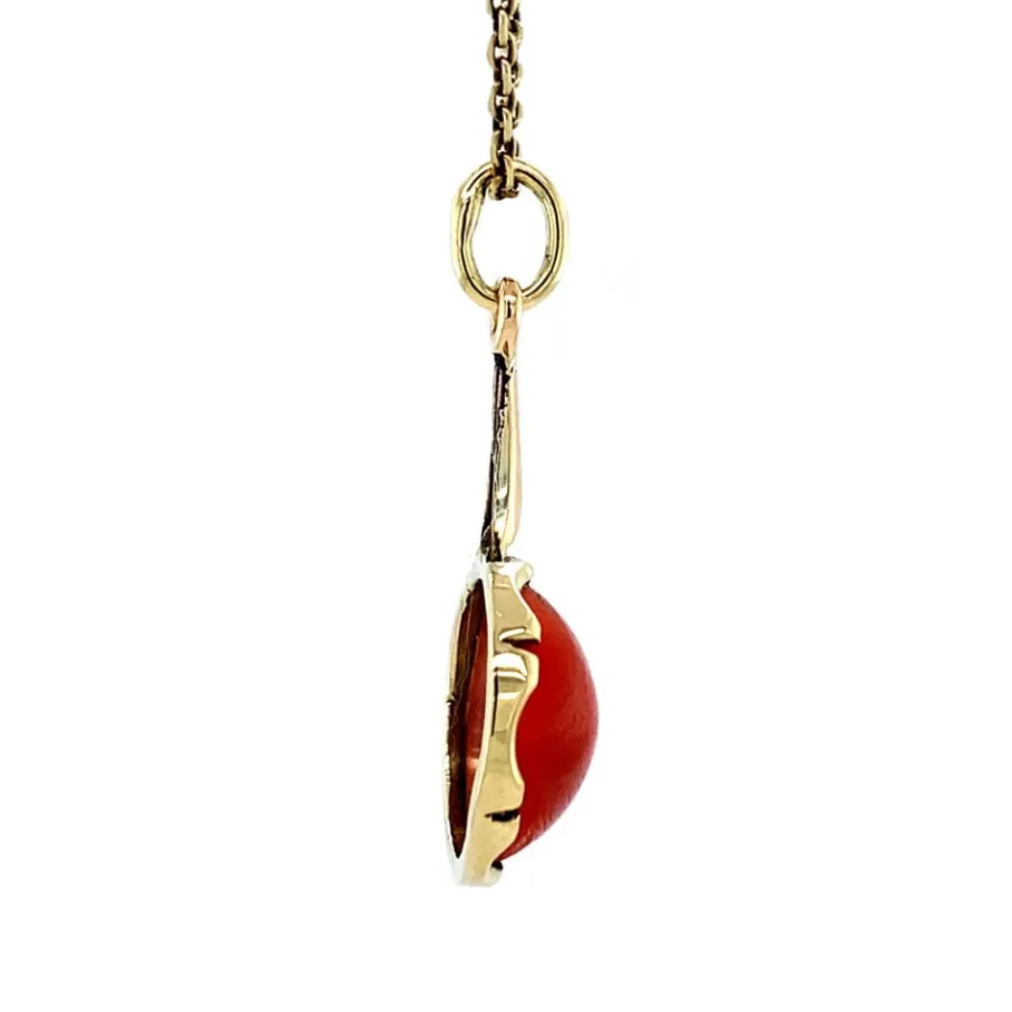 gold_pendant_with_blood_c_3-28.webp Gold pendant with blood coral 14 krt>Vintage Jewellery Clearance