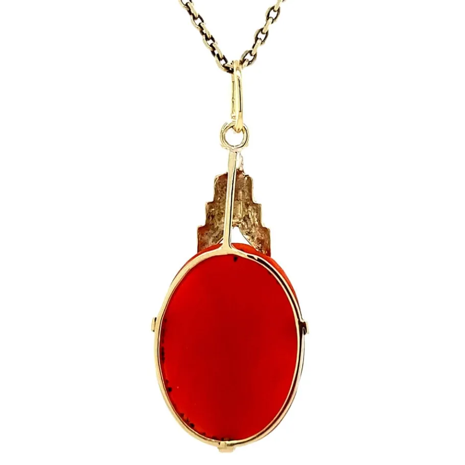 gold_pendant_with_blood_c_4-1.webp Gold pendant with blood coral 14 krt>Vintage Jewellery Discount