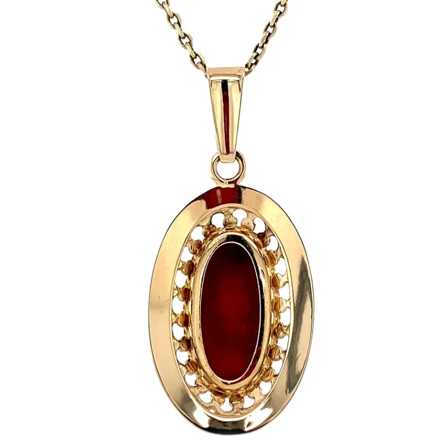 gold_pendant_with_blood_c_4-2.webp Gold pendant with blood coral 14 krt>Vintage Jewellery Clearance