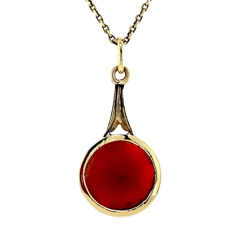 gold_pendant_with_blood_c_4-28.webp Gold pendant with blood coral 14 krt>Vintage Jewellery Clearance