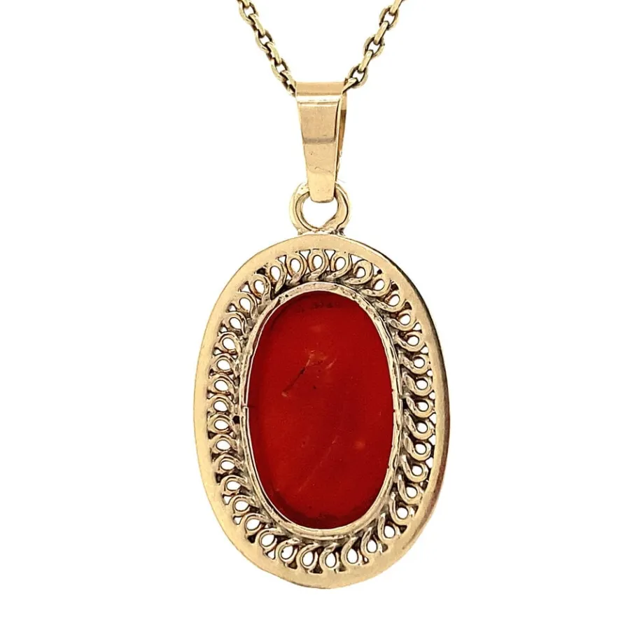 gold_pendant_with_blood_c_4-6.webp Gold pendant with blood coral 14 krt>Vintage Jewellery Clearance