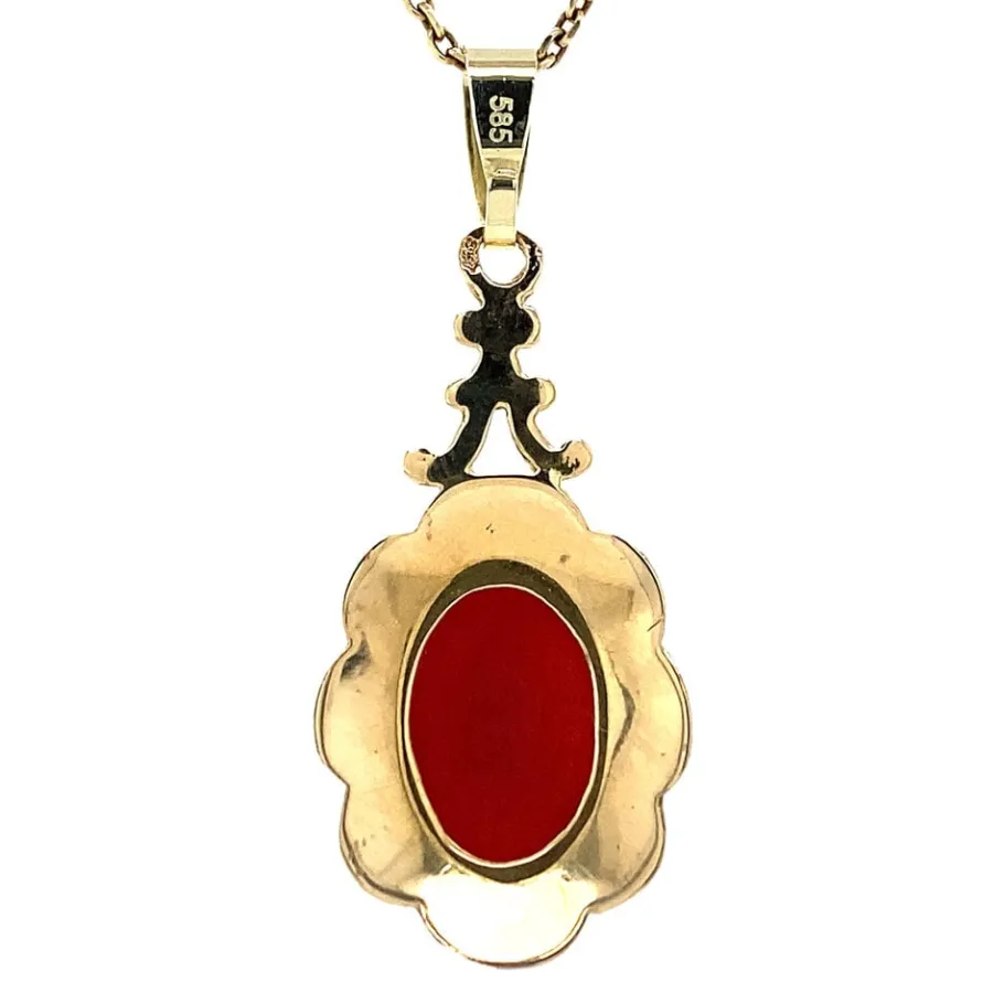 gold_pendant_with_blood_c_4.webp Gold pendant with blood coral 14 krt>Vintage Jewellery Best