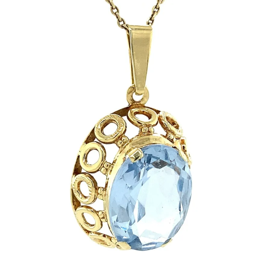 gold_pendant_with_blue_sp_2-1.webp Gold pendant with blue spinel 14 krt>Vintage Jewellery Best