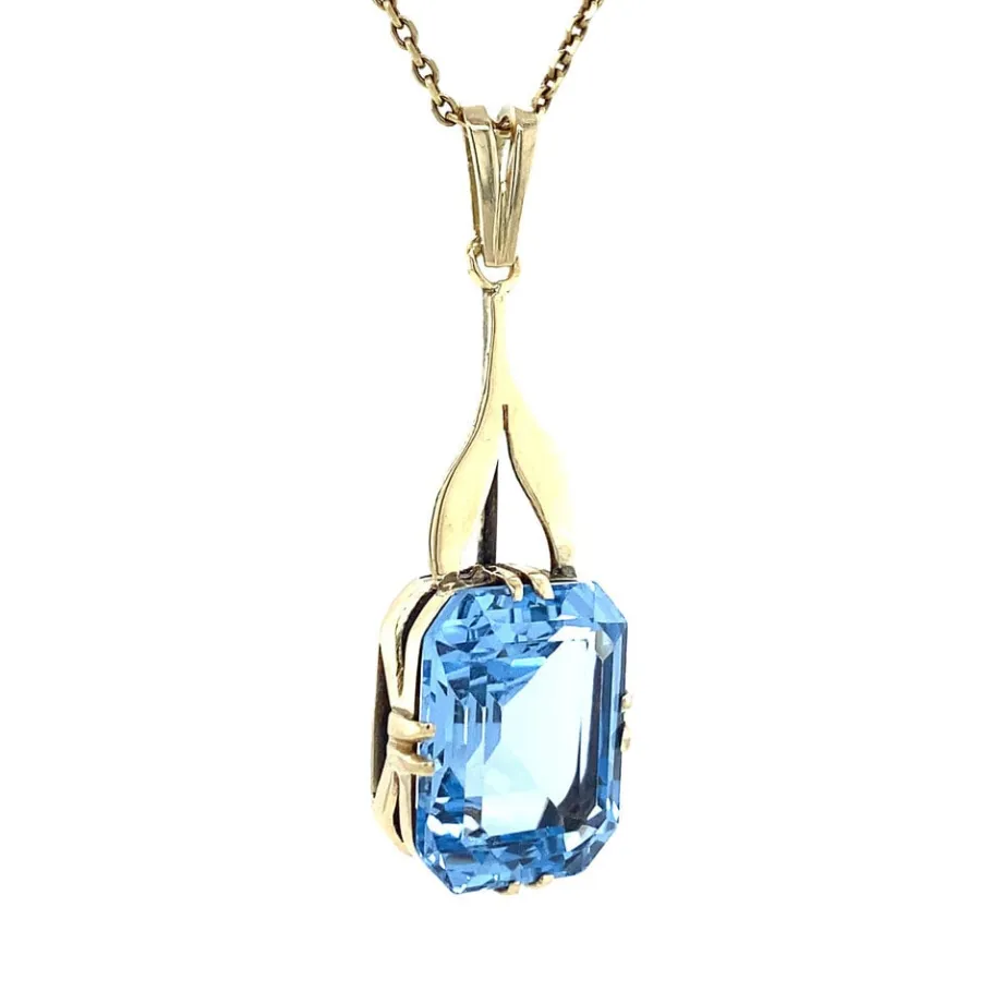 gold_pendant_with_blue_sp_2-4.webp Gold pendant with blue spinel 14 krt>Vintage Jewellery Fashion