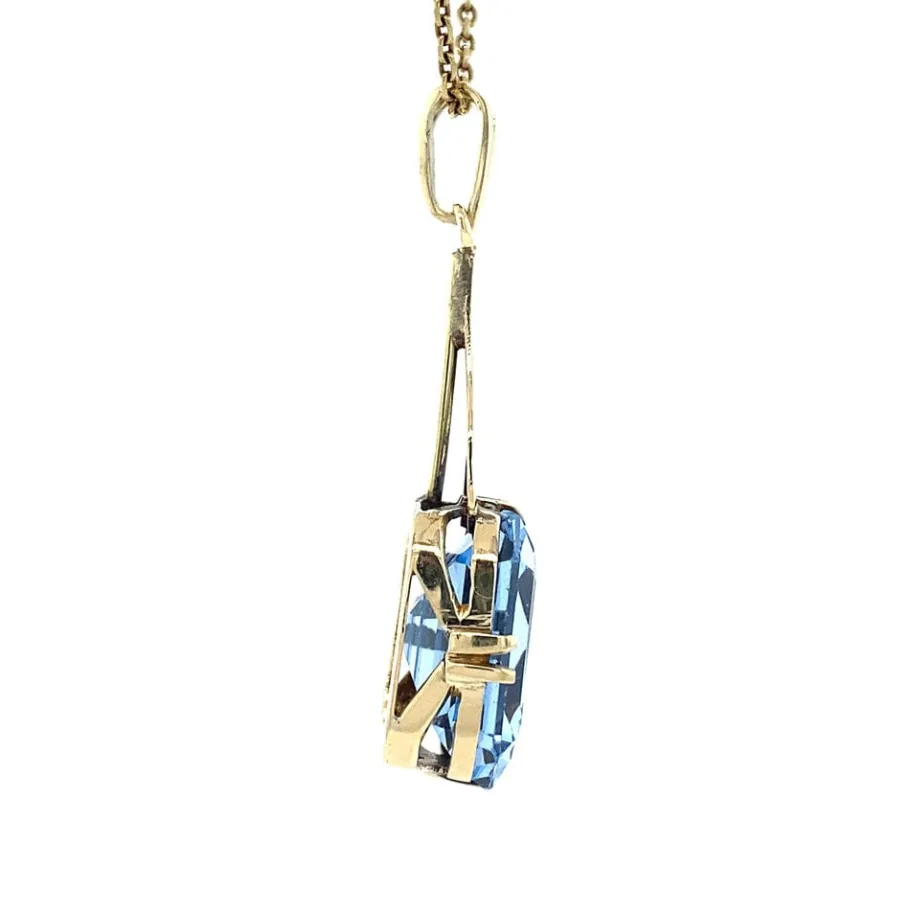 gold_pendant_with_blue_sp_3-4.webp Gold pendant with blue spinel 14 krt>Vintage Jewellery Fashion