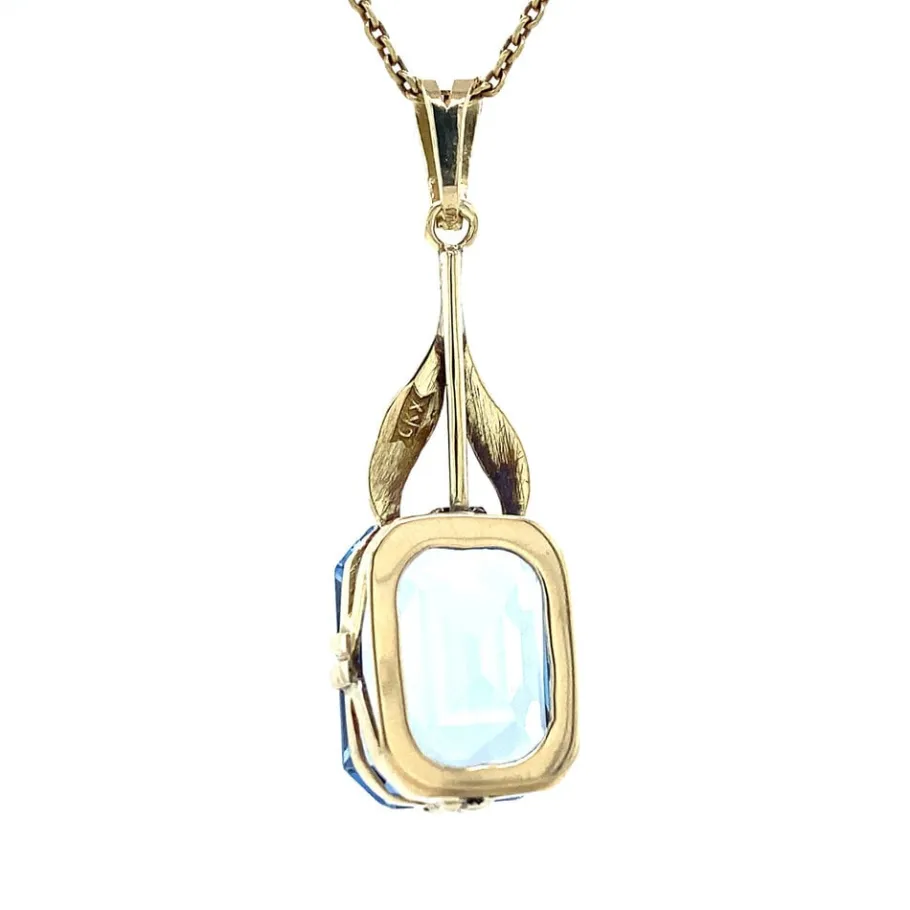 gold_pendant_with_blue_sp_4-4.webp Gold pendant with blue spinel 14 krt>Vintage Jewellery Fashion