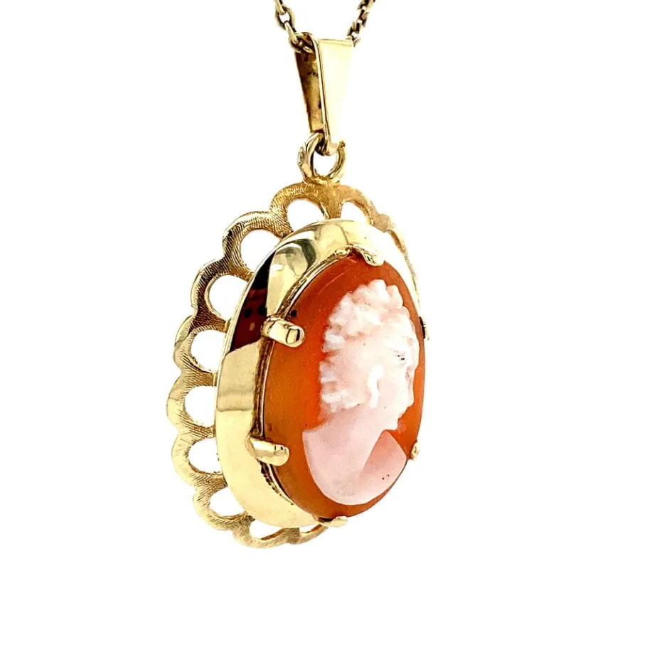 gold_pendant_with_cameo___2-3.webp Gold pendant with cameo 14 krt>Vintage Jewellery Online
