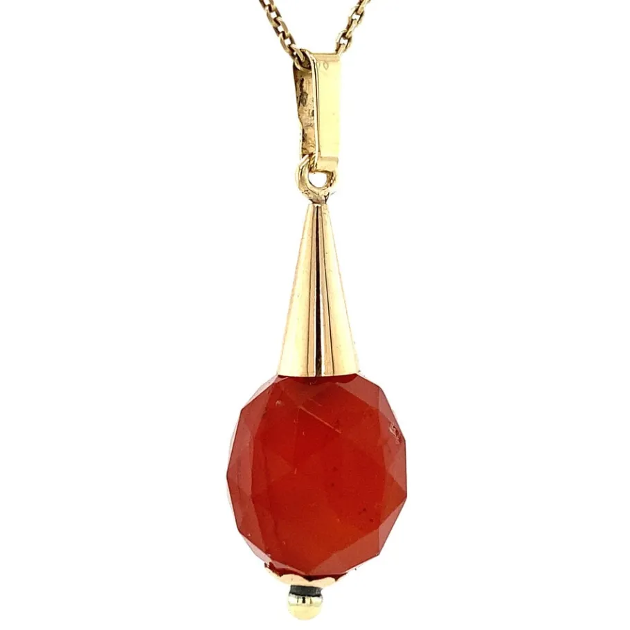 gold_pendant_with_carneli_2-14.webp Gold pendant with carnelian 14 krt>Vintage Jewellery Online