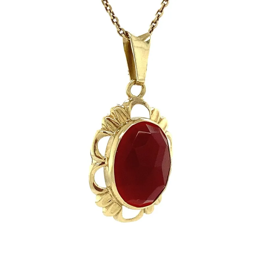 gold_pendant_with_carneli_2-2.webp Gold pendant with carnelian 14 krt>Vintage Jewellery Hot