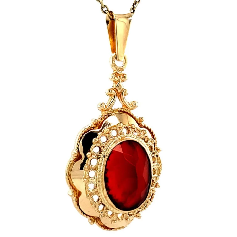 gold_pendant_with_carneli_2-6.webp Gold pendant with carnelian 14 krt>Vintage Jewellery Sale