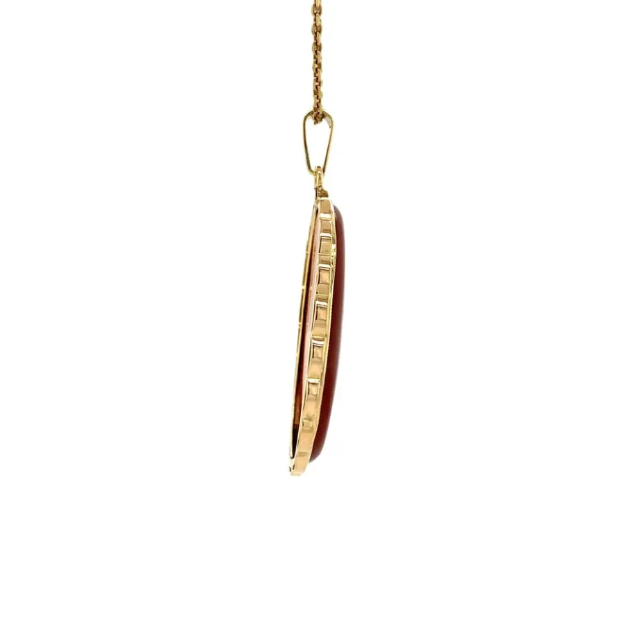 gold_pendant_with_carneli_3-20.webp Gold pendant with carnelian 14 krt>Vintage Jewellery Sale