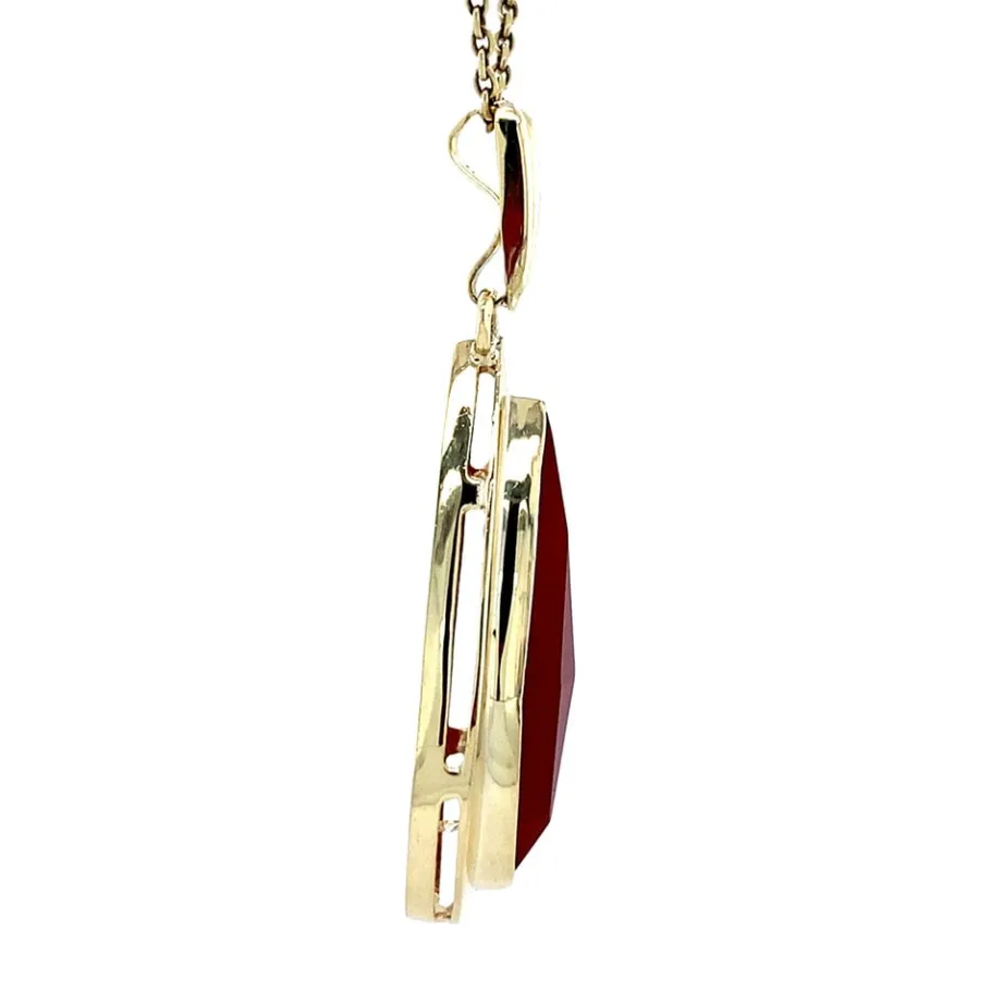 gold_pendant_with_carneli_3-5.webp Gold pendant with carnelian 14 krt>Vintage Jewellery Outlet