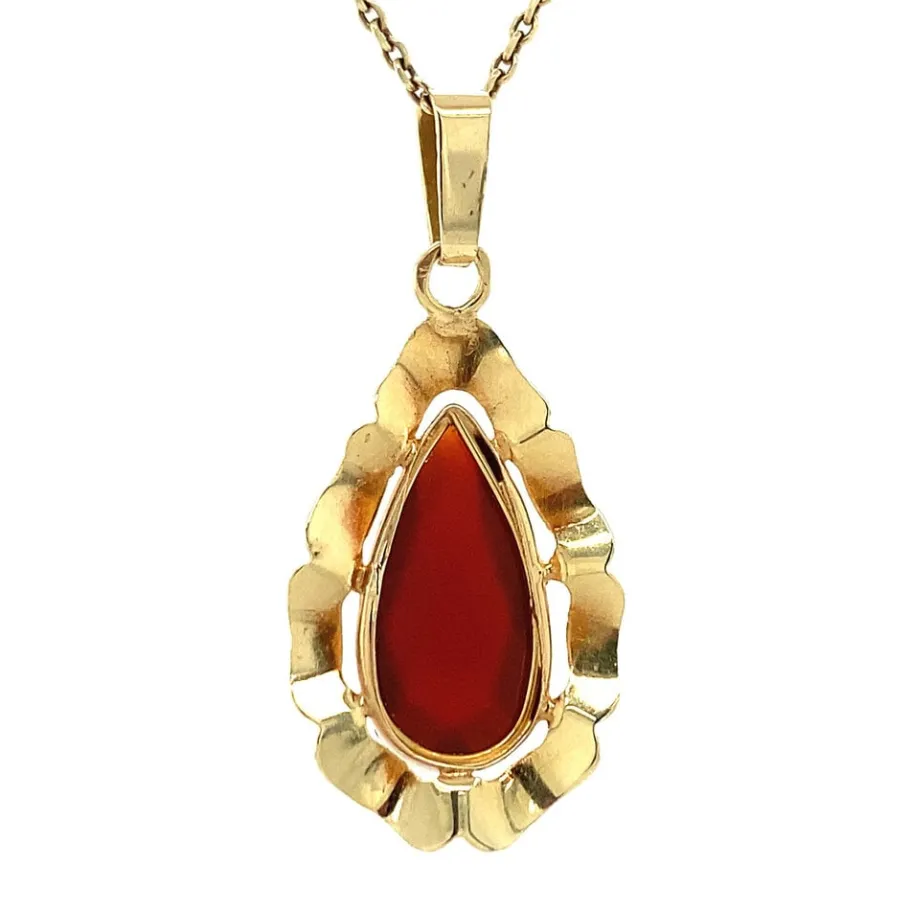 gold_pendant_with_carneli_4-15.webp Gold pendant with carnelian 14 krt>Vintage Jewellery Clearance