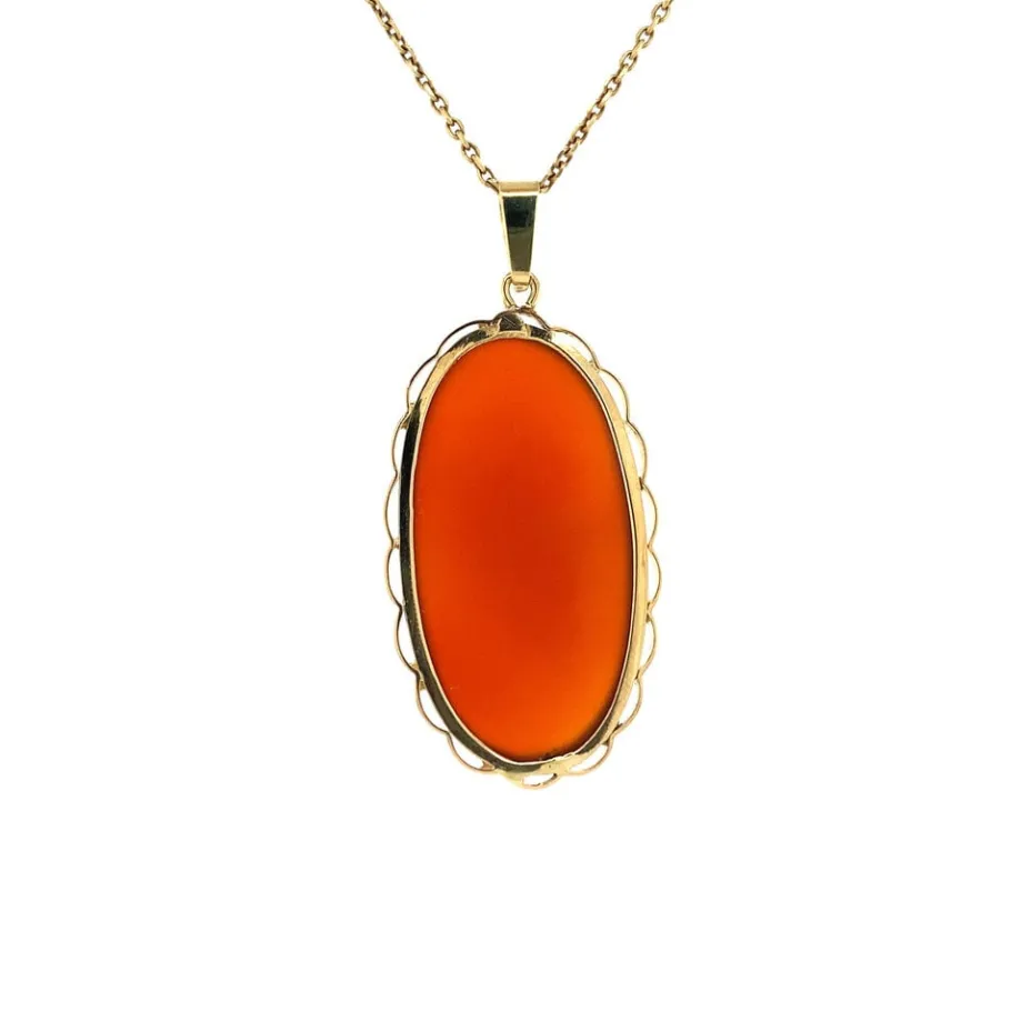 gold_pendant_with_carneli_4-19.webp Gold pendant with carnelian 14 krt>Vintage Jewellery Sale