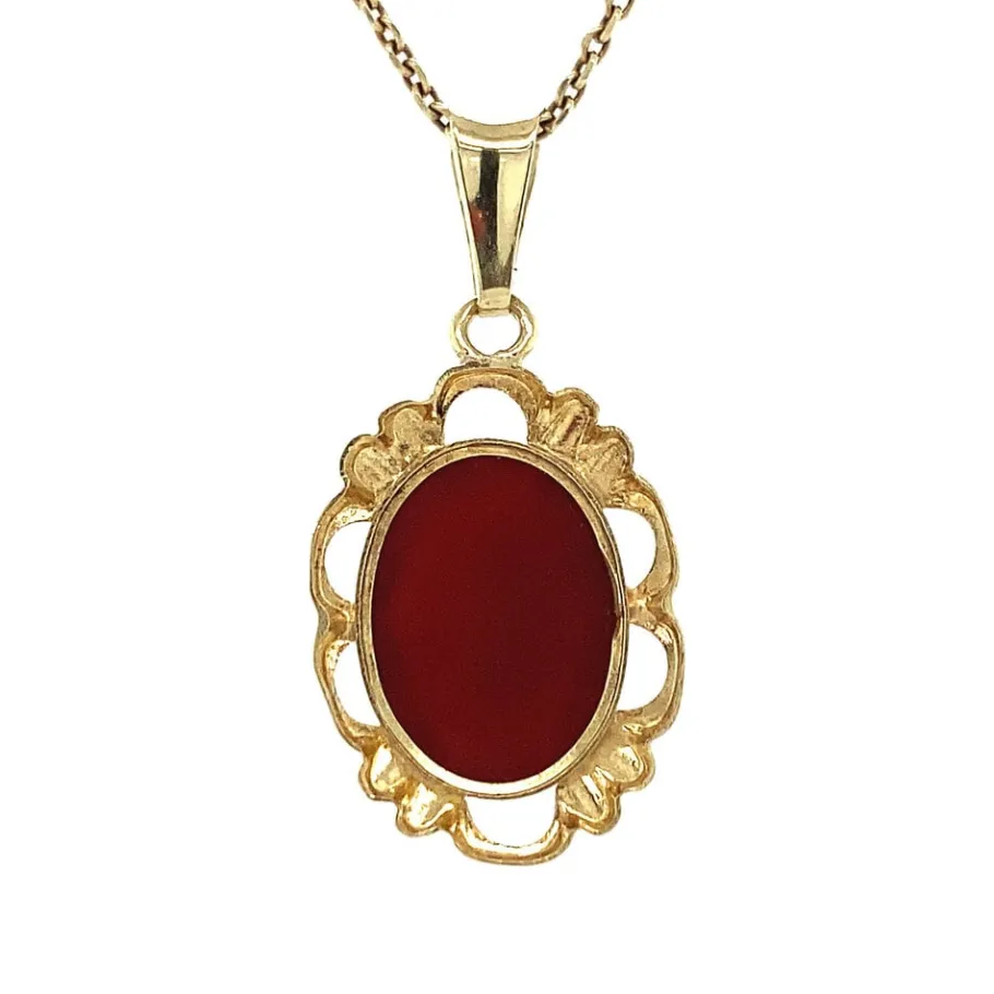 gold_pendant_with_carneli_4-2.webp Gold pendant with carnelian 14 krt>Vintage Jewellery Hot