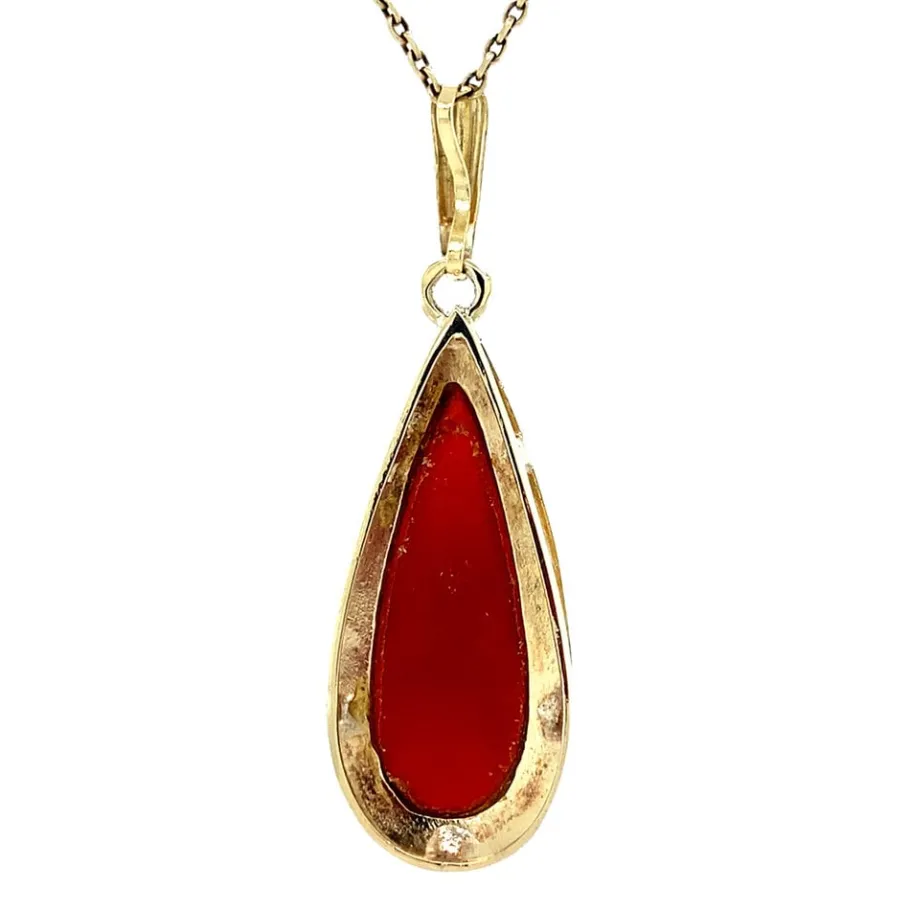 gold_pendant_with_carneli_4-5.webp Gold pendant with carnelian 14 krt>Vintage Jewellery Outlet