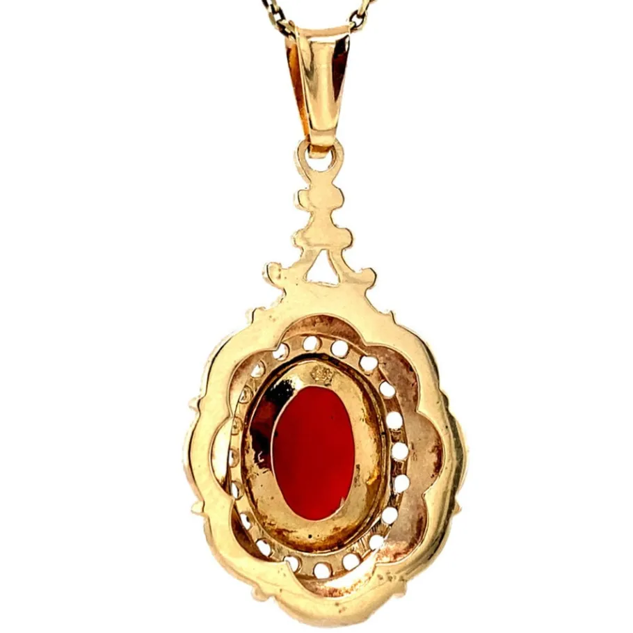 gold_pendant_with_carneli_4-6.webp Gold pendant with carnelian 14 krt>Vintage Jewellery Sale
