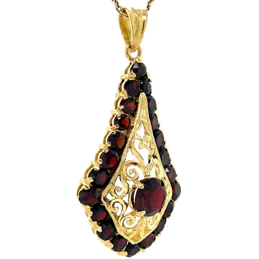 gold_pendant_with_garnet__2-18.webp Gold pendant with garnet 18 krt>Vintage Jewellery Best
