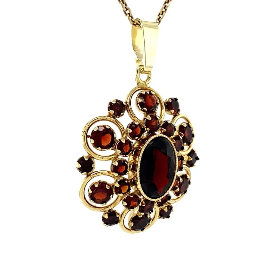 gold_pendant_with_garnet__2-25.webp Gold pendant with garnet 14 krt>Vintage Jewellery Clearance