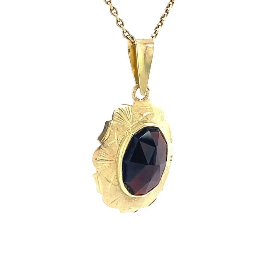 gold_pendant_with_garnet__2-31.webp Gold pendant with garnet 14 krt>Vintage Jewellery Online