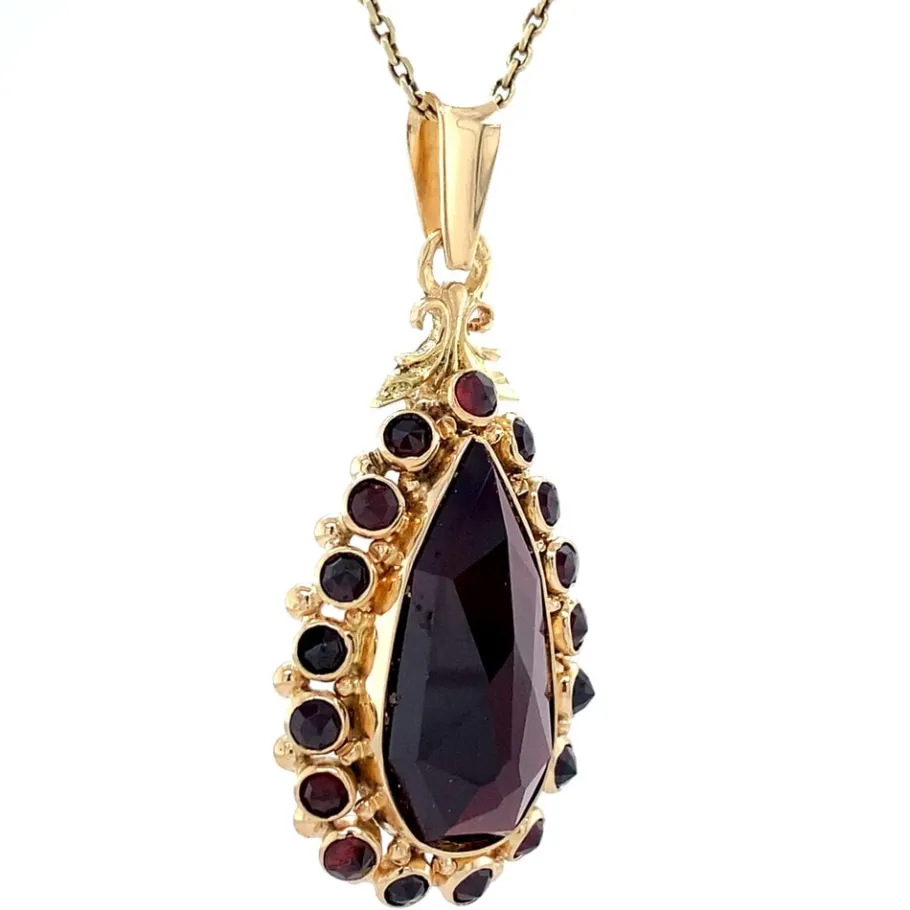 gold_pendant_with_garnet__2-4.webp Gold pendant with garnet 14 krt>Vintage Jewellery Discount
