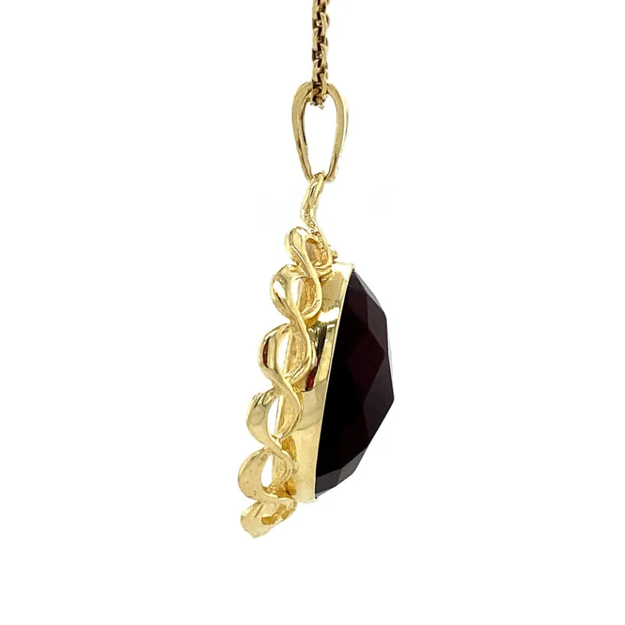 gold_pendant_with_garnet__3-16.webp Gold pendant with garnet 14 krt>Vintage Jewellery Sale