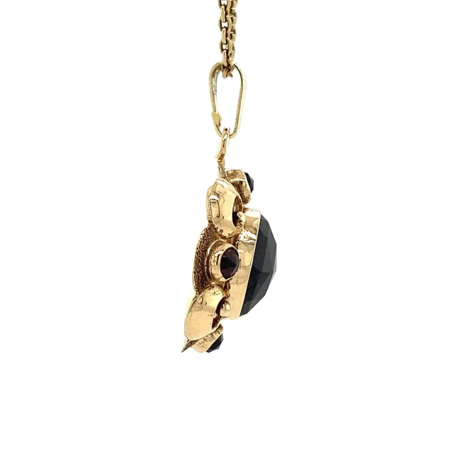 gold_pendant_with_garnet__3-19.webp Gold pendant with garnet 14 krt>Vintage Jewellery New