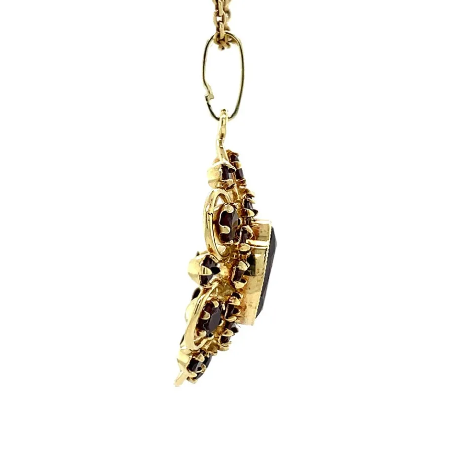 gold_pendant_with_garnet__3-25.webp Gold pendant with garnet 14 krt>Vintage Jewellery Clearance