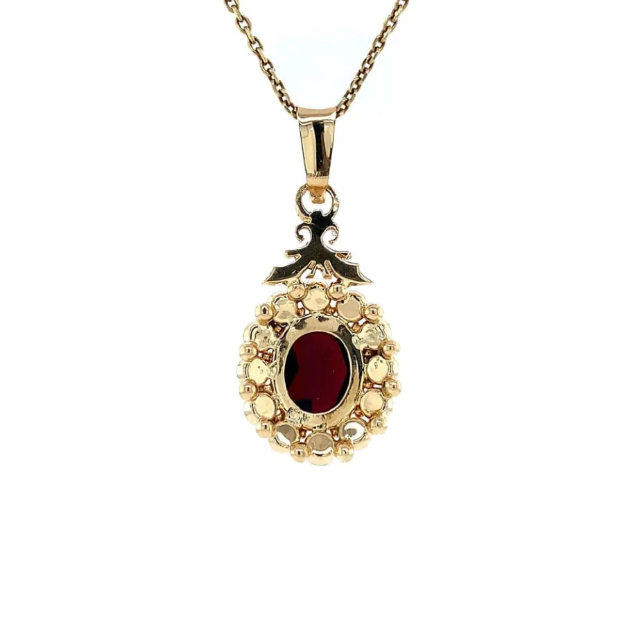 gold_pendant_with_garnet__3-33.webp Gold pendant with garnet 14 krt>Vintage Jewellery Online