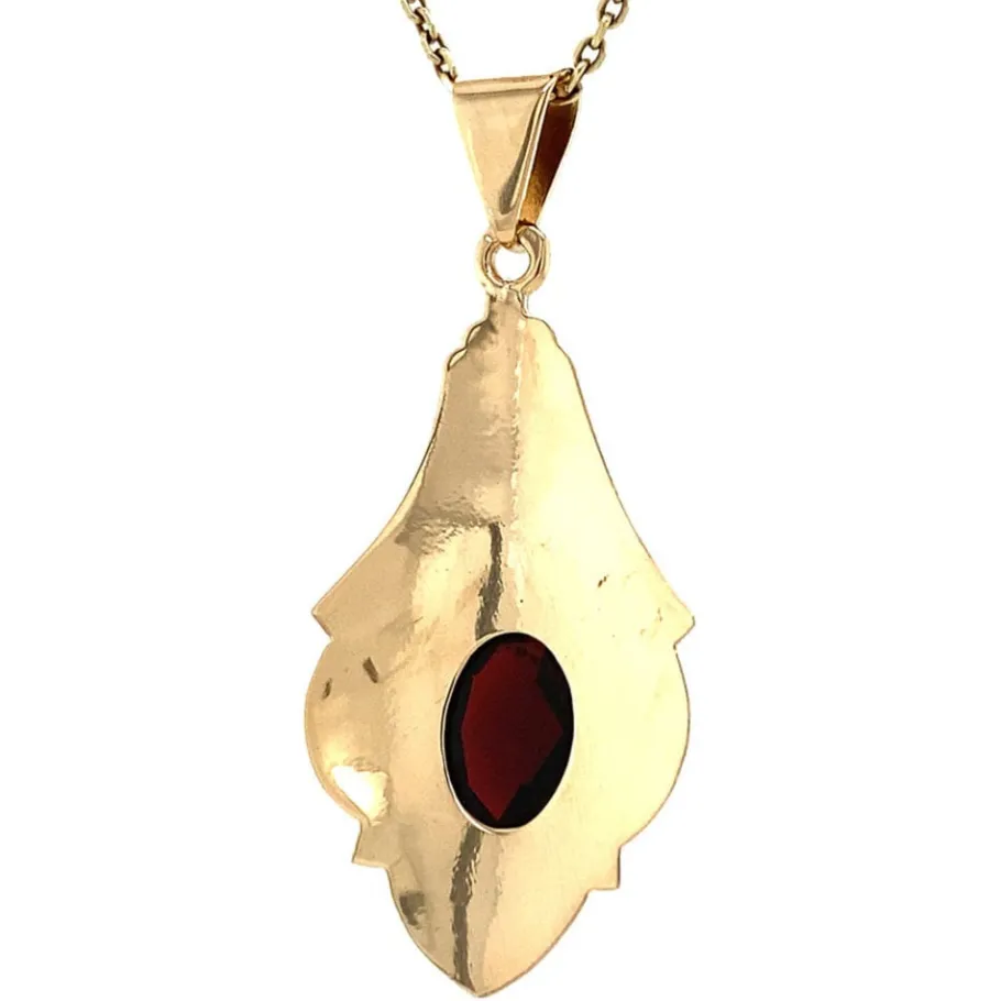 gold_pendant_with_garnet__4-13.webp Gold pendant with garnet 14 krt>Vintage Jewellery Online