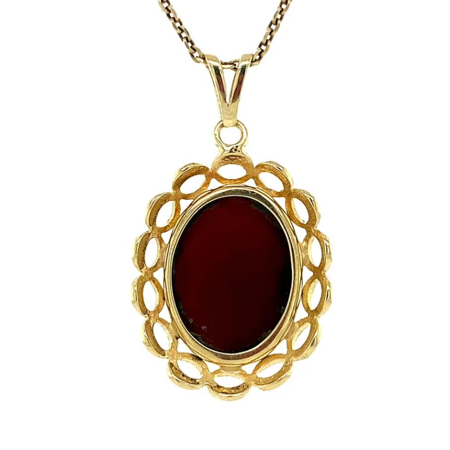 gold_pendant_with_garnet__4-16.webp Gold pendant with garnet 14 krt>Vintage Jewellery Sale