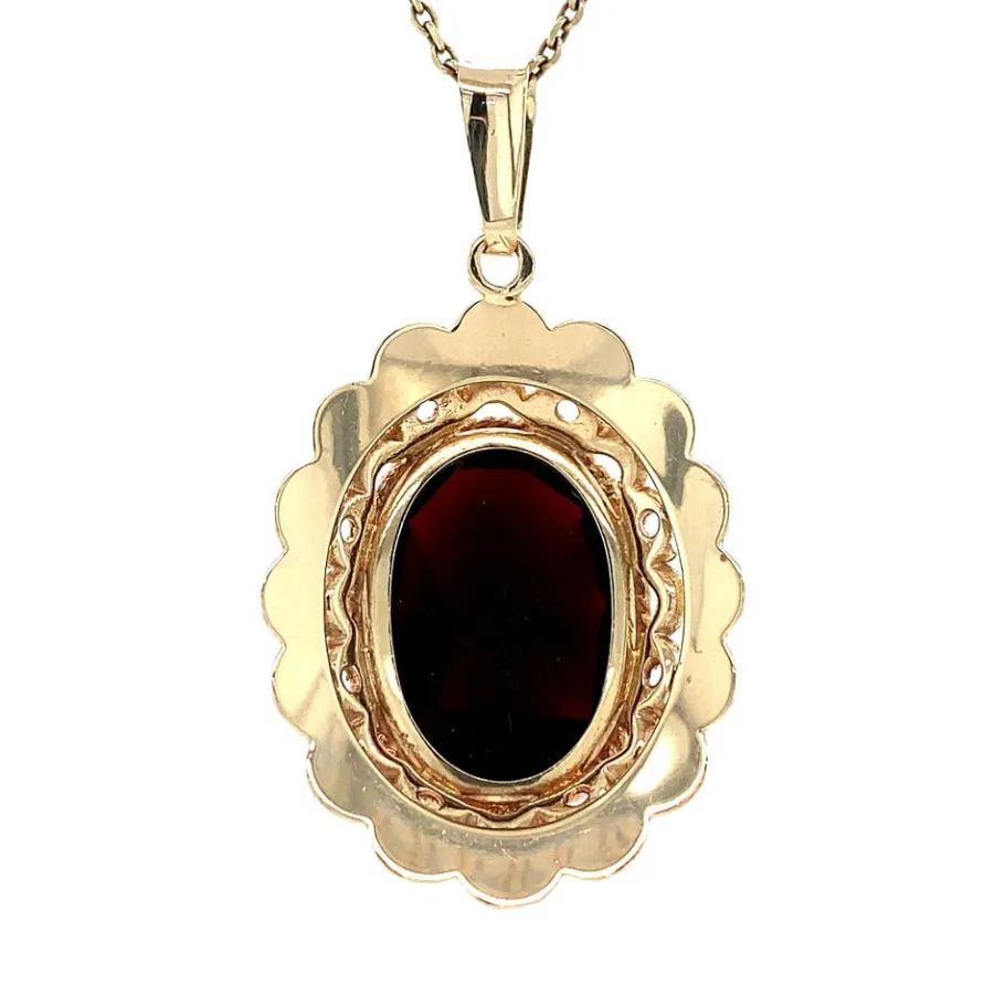 gold_pendant_with_garnet__4-28.webp Gold pendant with garnet 14 krt>Vintage Jewellery Online