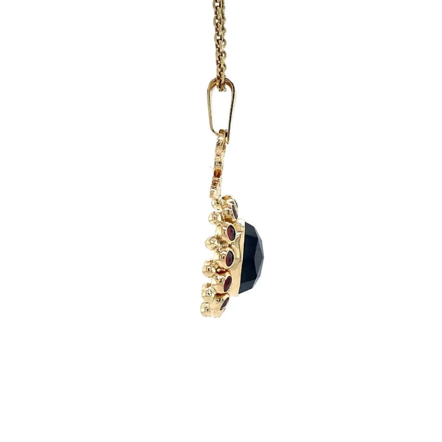 gold_pendant_with_garnet__4-33.webp Gold pendant with garnet 14 krt>Vintage Jewellery Online