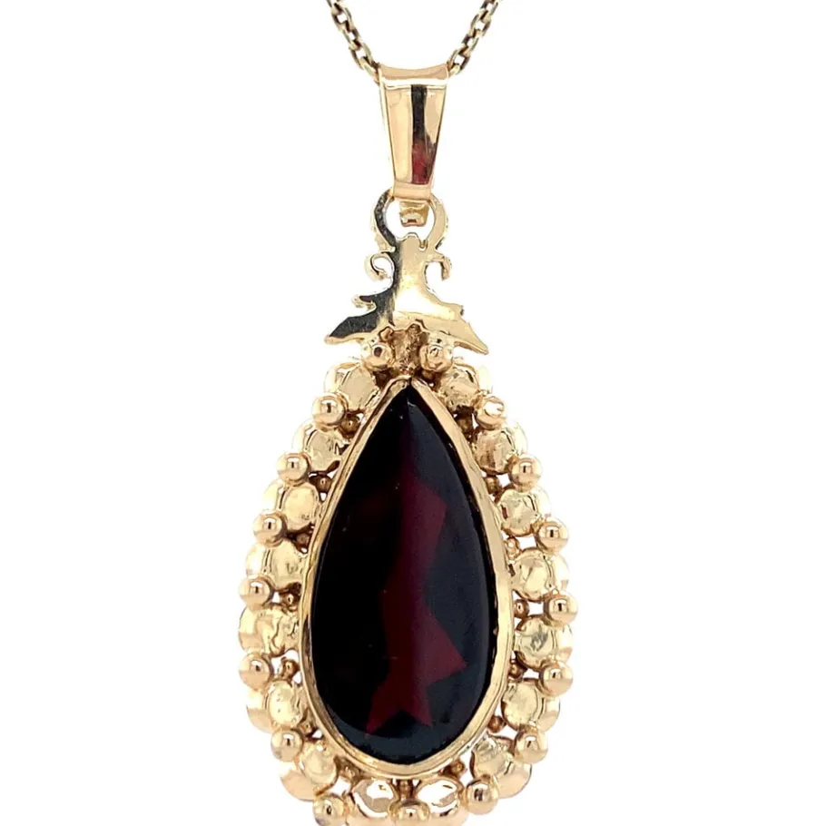 gold_pendant_with_garnet__4-4.webp Gold pendant with garnet 14 krt>Vintage Jewellery Discount