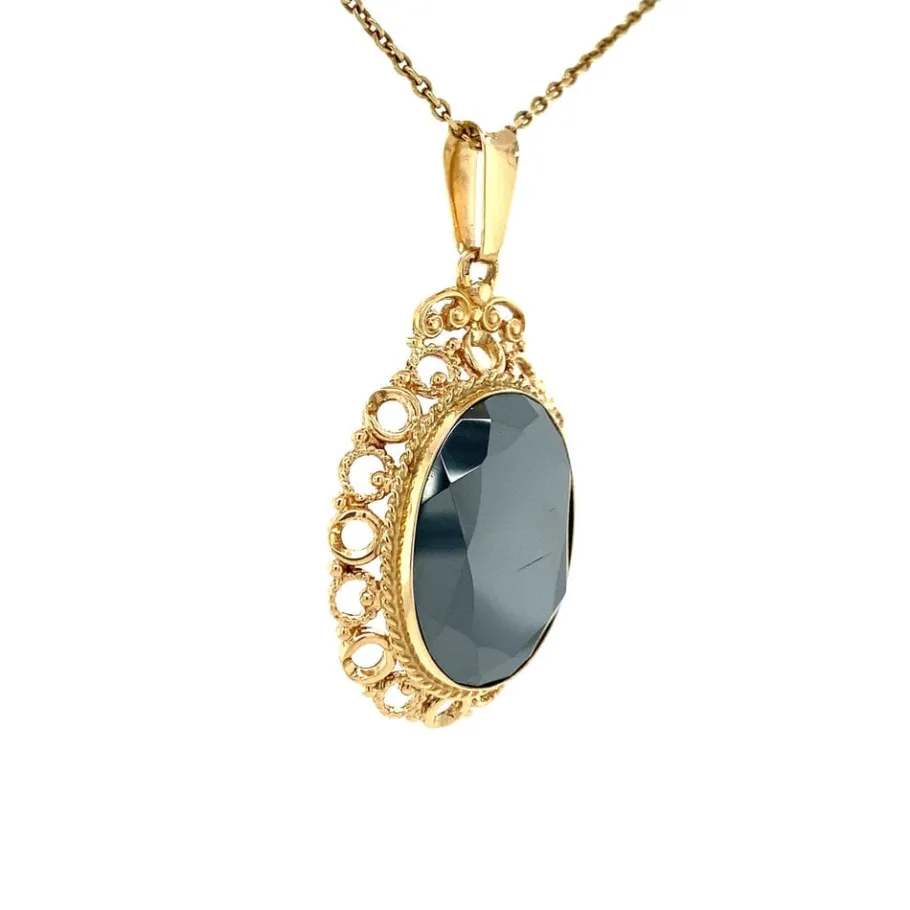 gold_pendant_with_haemati_2-2.webp Gold pendant with haematite 14 krt>Vintage Jewellery Discount