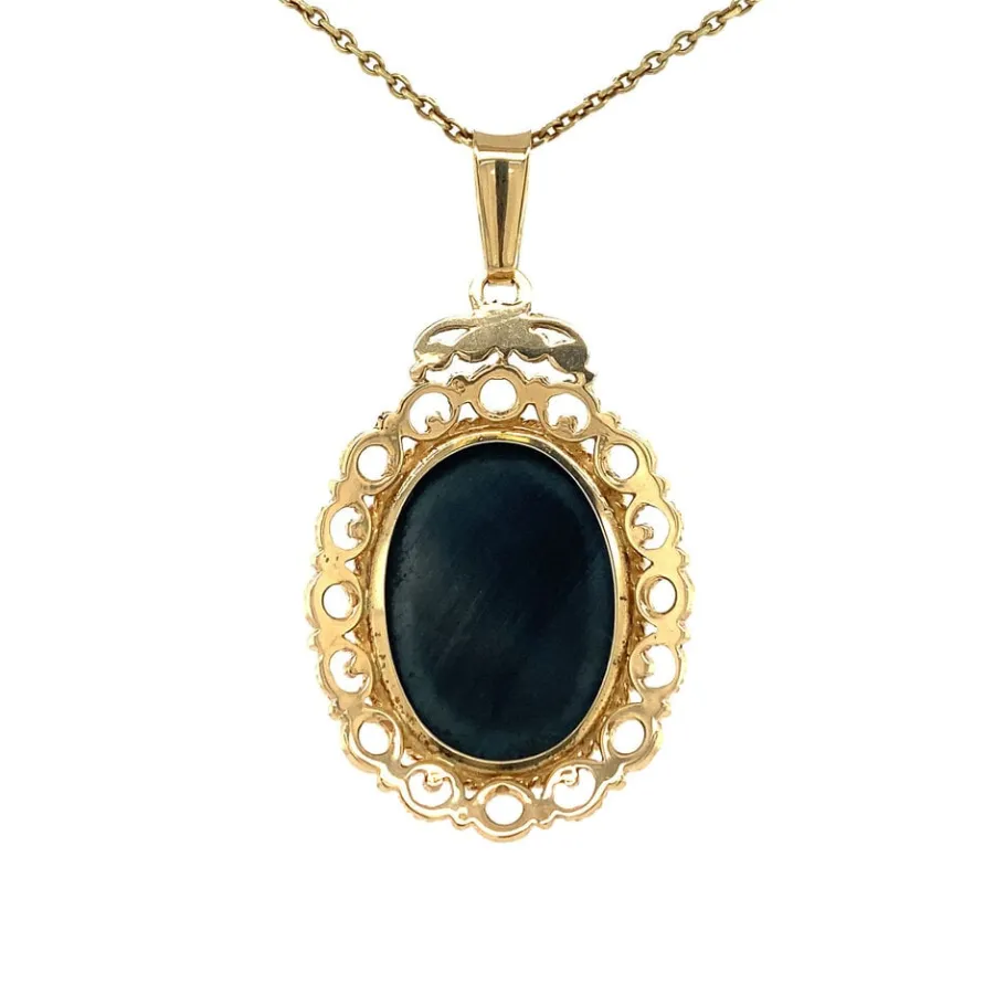 gold_pendant_with_haemati_3-2.webp Gold pendant with haematite 14 krt>Vintage Jewellery Discount