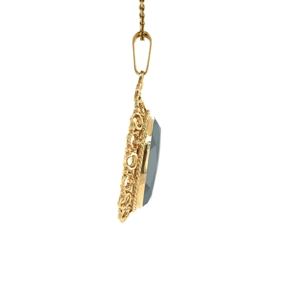 gold_pendant_with_haemati_4-2.webp Gold pendant with haematite 14 krt>Vintage Jewellery Discount