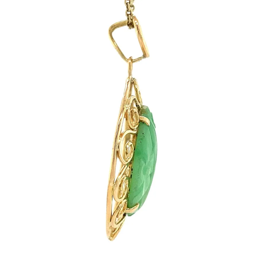 gold_pendant_with_jade__k_3.webp Gold pendant with jade 14 krt>Vintage Jewellery Sale