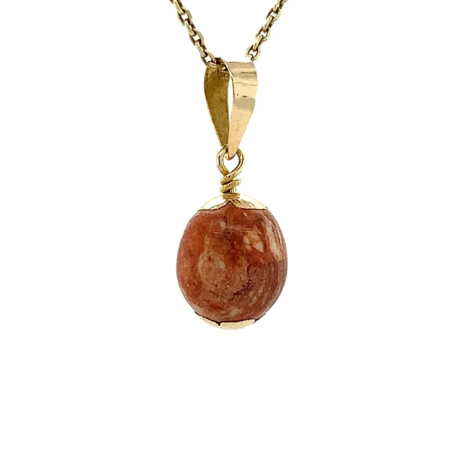 gold_pendant_with_jasper__2.webp Gold pendant with jasper 14 krt>Vintage Jewellery New