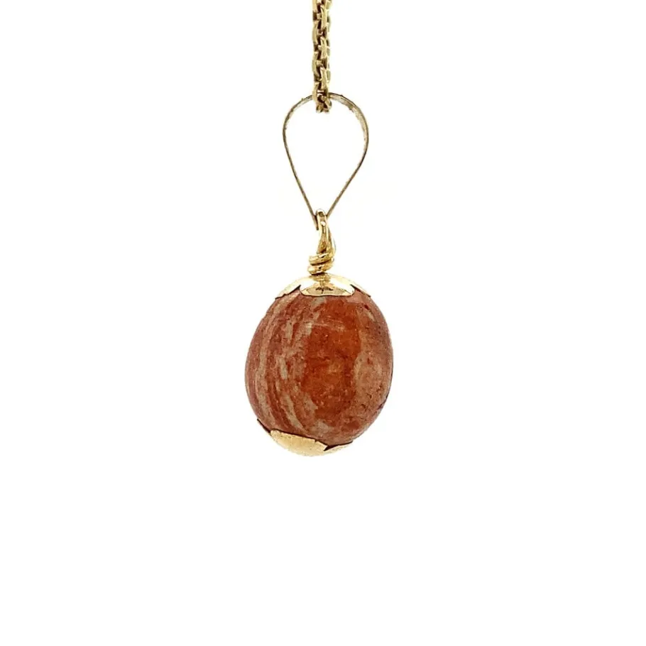 gold_pendant_with_jasper__3.webp Gold pendant with jasper 14 krt>Vintage Jewellery New