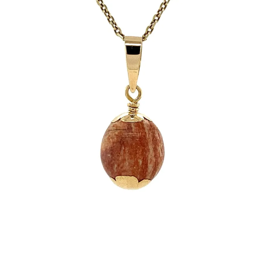 gold_pendant_with_jasper__4.webp Gold pendant with jasper 14 krt>Vintage Jewellery New