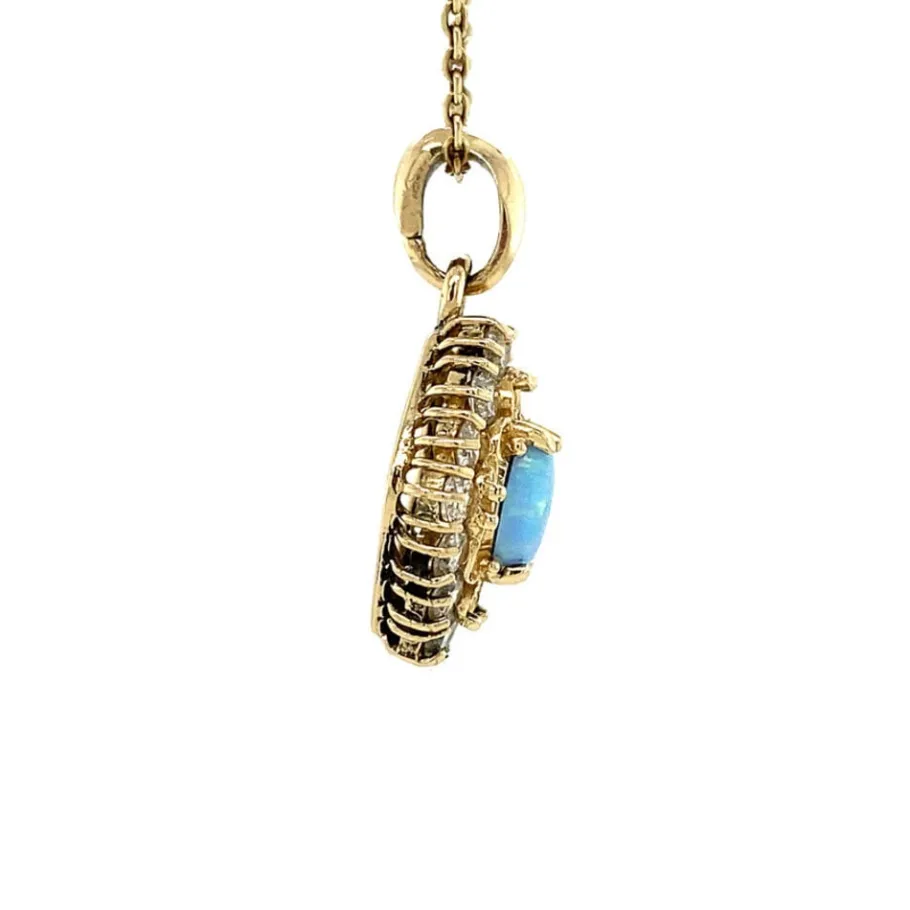 gold_pendant_with_opal_an_3.webp Gold pendant with opal and zirconia 14 krt>Vintage Jewellery Fashion