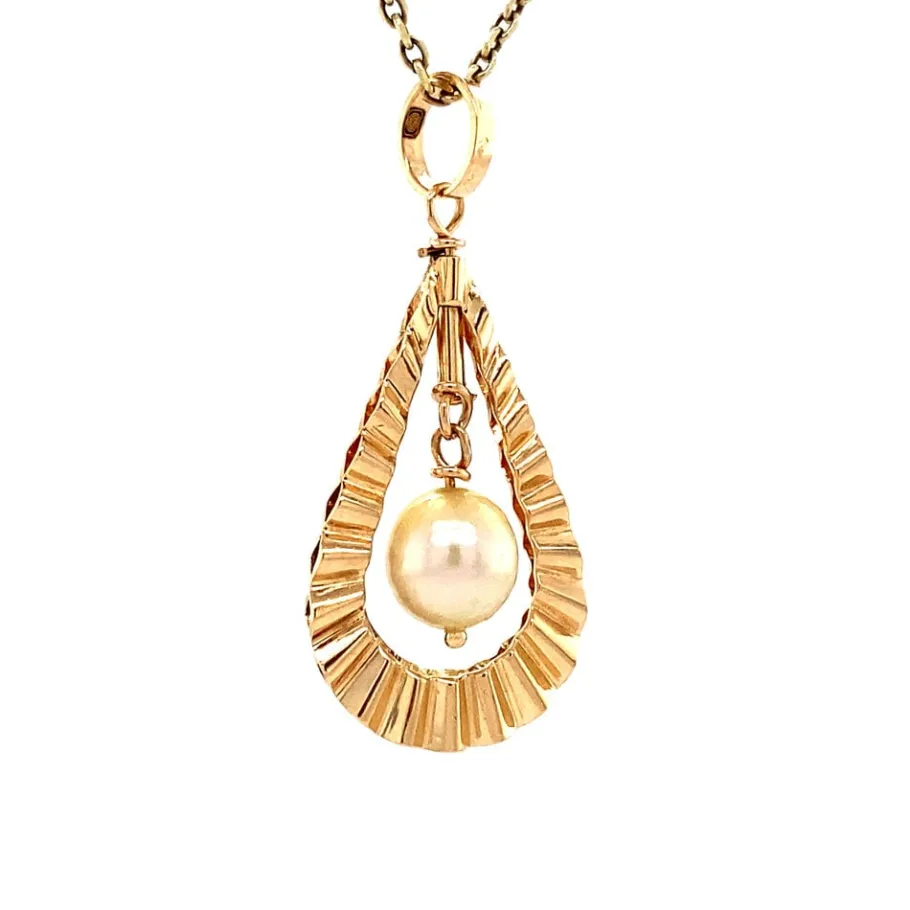 gold_pendant_with_pearl___2-1.webp Gold pendant with pearl 14 krt>Vintage Jewellery Outlet